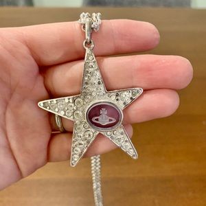 vivienne westwood star with crystal necklace